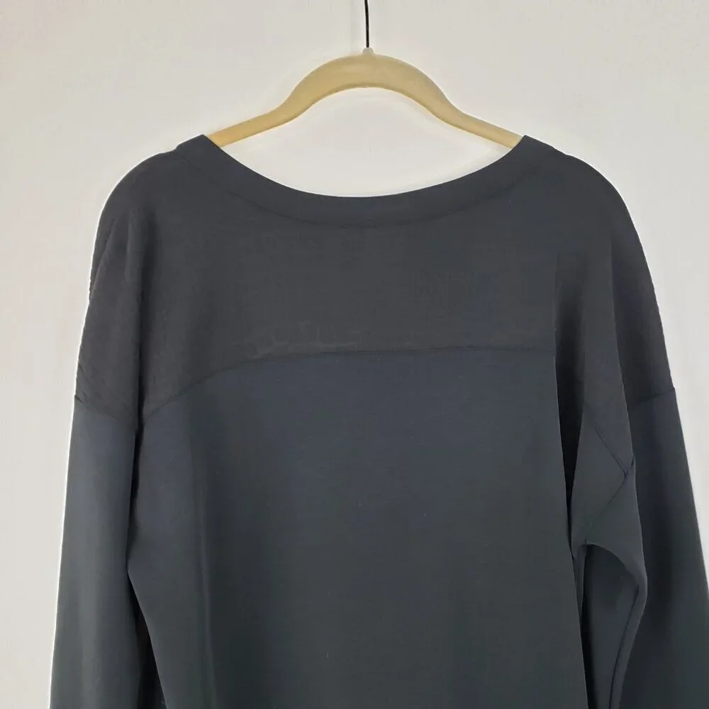 Cable & Gauge Long Sleeve Shirt Dress NWT Black V-Neck Textured Size Large